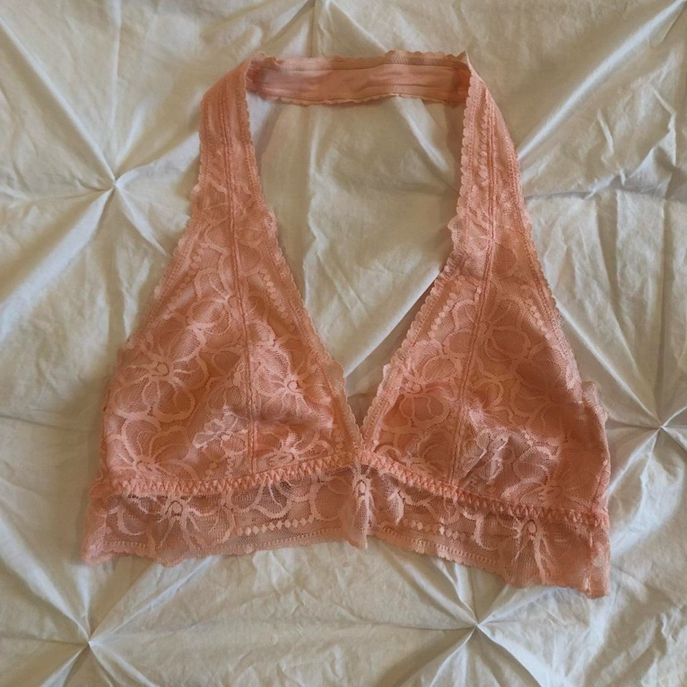 victoria’s secret pink lace halter bralette